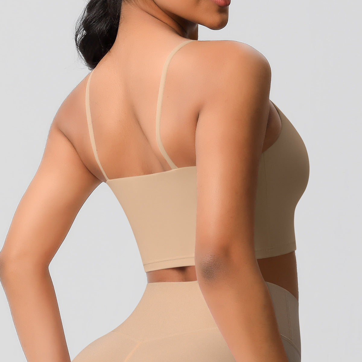 Yoga Jacket Sports Solid Color Underwear with Chest Pad Thin Strap Beauty Back Fitness Vest Camisole Yoga Clothes