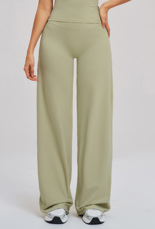 Brushed Casual Wide Leg Pants Cross Waist Brushed Loose Pants Outdoor Running Sports Wide Leg Pants