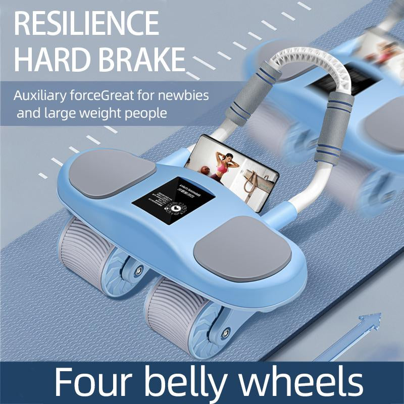 Ab Roller Wheel Workout Abdominal Fitness Wheel for Core Muscles Training with Automatic Rebound Timer for Enhanced Core Strength and Motivation Waist Twisting Machine