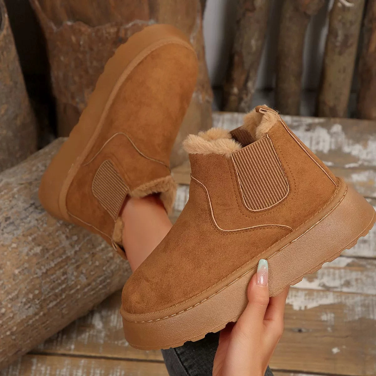 Round Toe Platform Boots