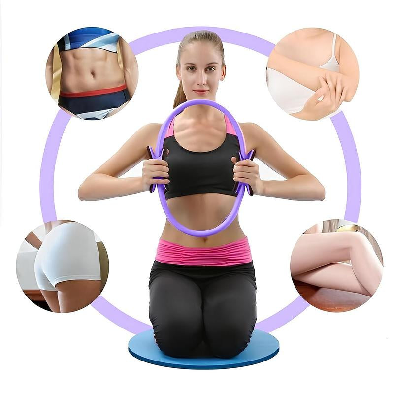 Pilates Ring Set, 5 Counts/Set Pilates Ring & Yoga Ball & Resistance Band & Stretch Band & Guide, Fitness Equipment for Home Gym Workout