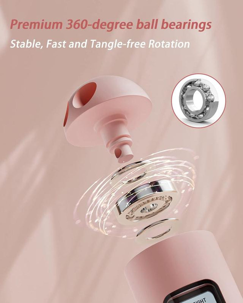 Cordless Jump Rope with - Ropeless Jump Rope 2 in 1 with Large Cordless Ball-Weighted Jump Rope for Women Men Kids Outdoor Speed Boxing Crossfit Workout Exercise Cardio with LCD Display Adjustable Calorie Counter