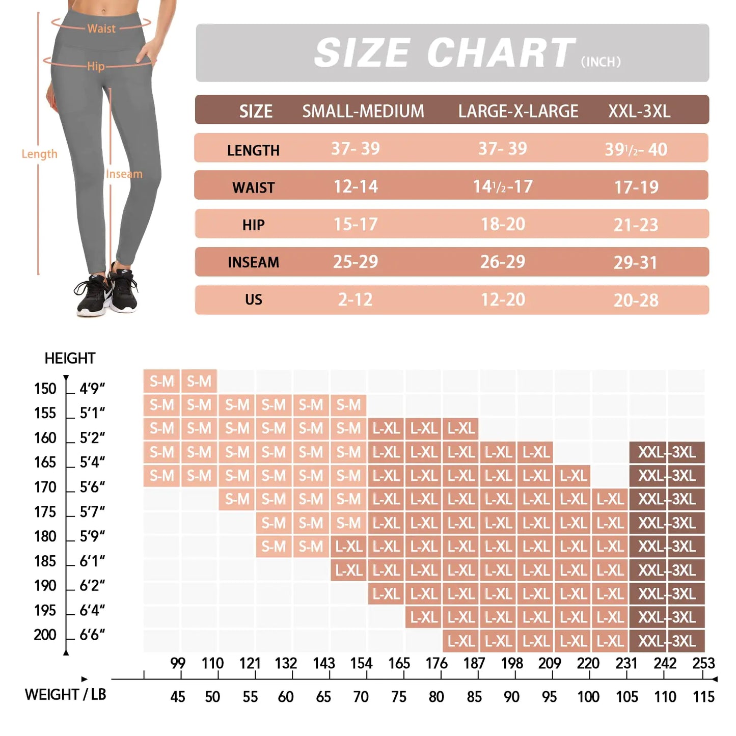 NEW YOUNG 3 Pack Leggings with Pockets for Women,High Waisted Tummy Control Workout Yoga Pants Small-Medium 3 Pack-c-black/Navy/Rose Pink