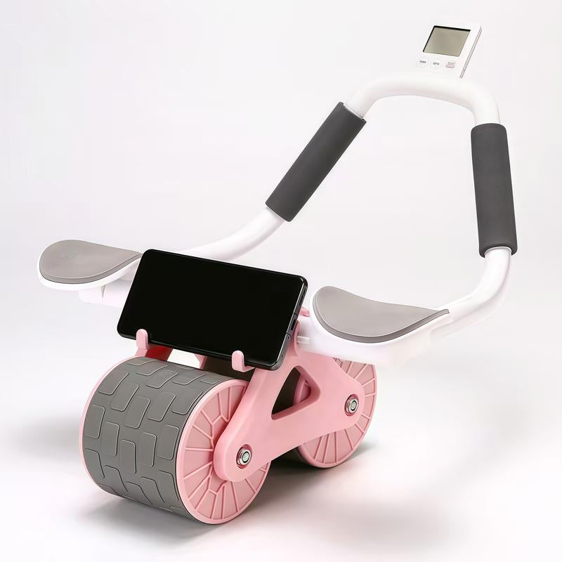 Ab Roller Wheel Workout Abdominal Fitness Wheel for Core Muscles Training with Automatic Rebound Timer for Enhanced Core Strength and Motivation Waist Twisting Machine